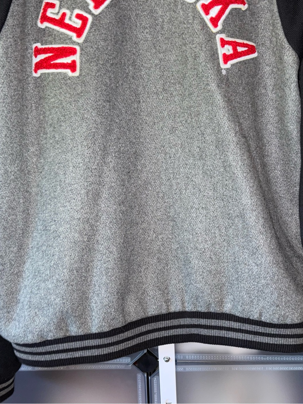 PINK Victoria's Secret x 5th 8 Ocean Nebraska Cornhuskers Varsity Jacket L - Picture 9 of 14